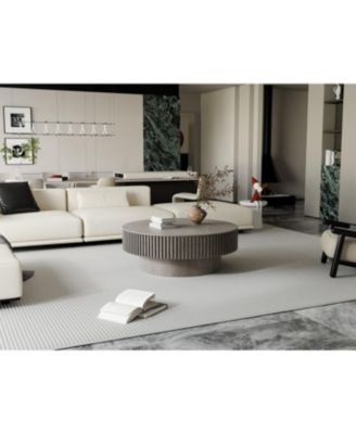 Streamdale Grey Solid Wood Veneered Modern Coffee Table with Storage