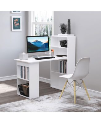47" Home Office Computer Desk with 6-Tier Shelves,