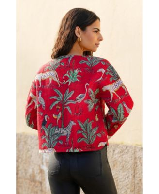 Women's Animal Reversible Cropped Quilted Jacket