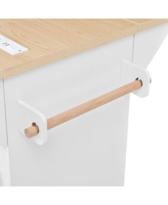 Streamdale Multifunctional Extendable Kitchen Island Cart with Outlet & Wheels