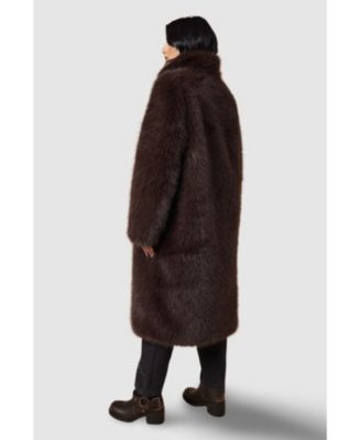 Women's Faux Fur Midi Coat