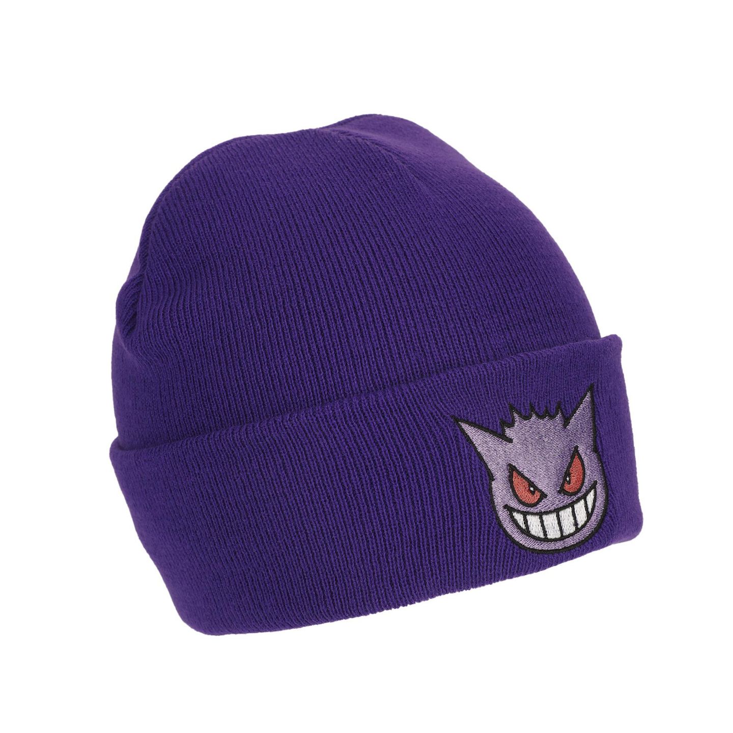 Мужская шапка Pokemon Gengar Face Embroidery Acrylic Knit Standard Cuff, цвет: Фиолетовый — фото 2