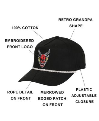 Men's Hellfire Club Demon Head Black Retro Grandpa Snapback Hat