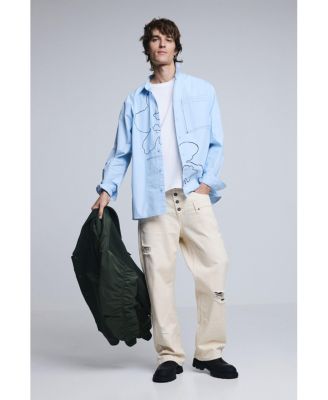 Men's Double-waist ripped pants