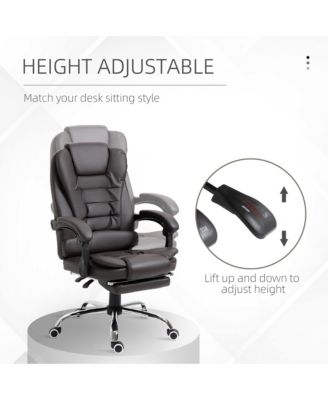 Executive Office Chair with Footrest, Padded Armrests,