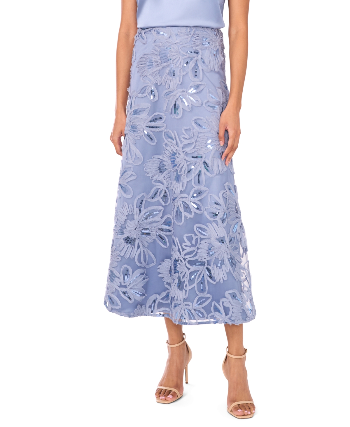 Msk Women's Soutache Pull-On Maxi Skirt