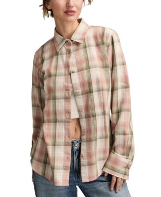 Women's Plaid Button-Down Shirt