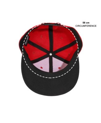 Men's Mask Rubber Badge Red Flat Bill Baseball Cap