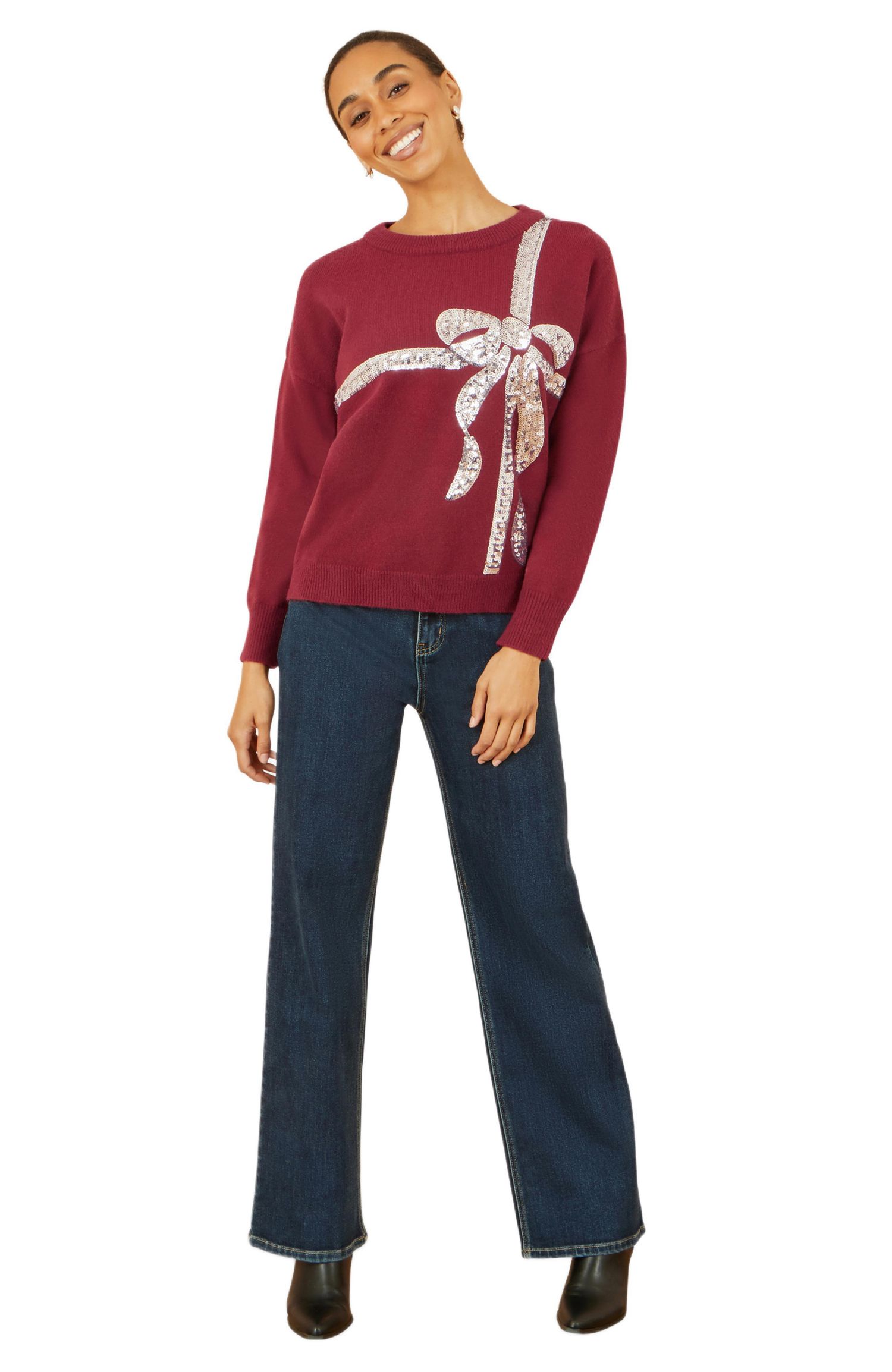Women's Sequin Bow Knitted Sweater