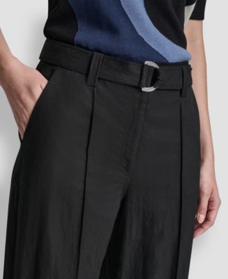 Women's Belted Front Seam Twill Pants