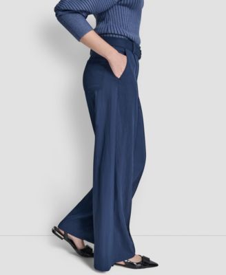 Women's Belted Front Seam Twill Pants
