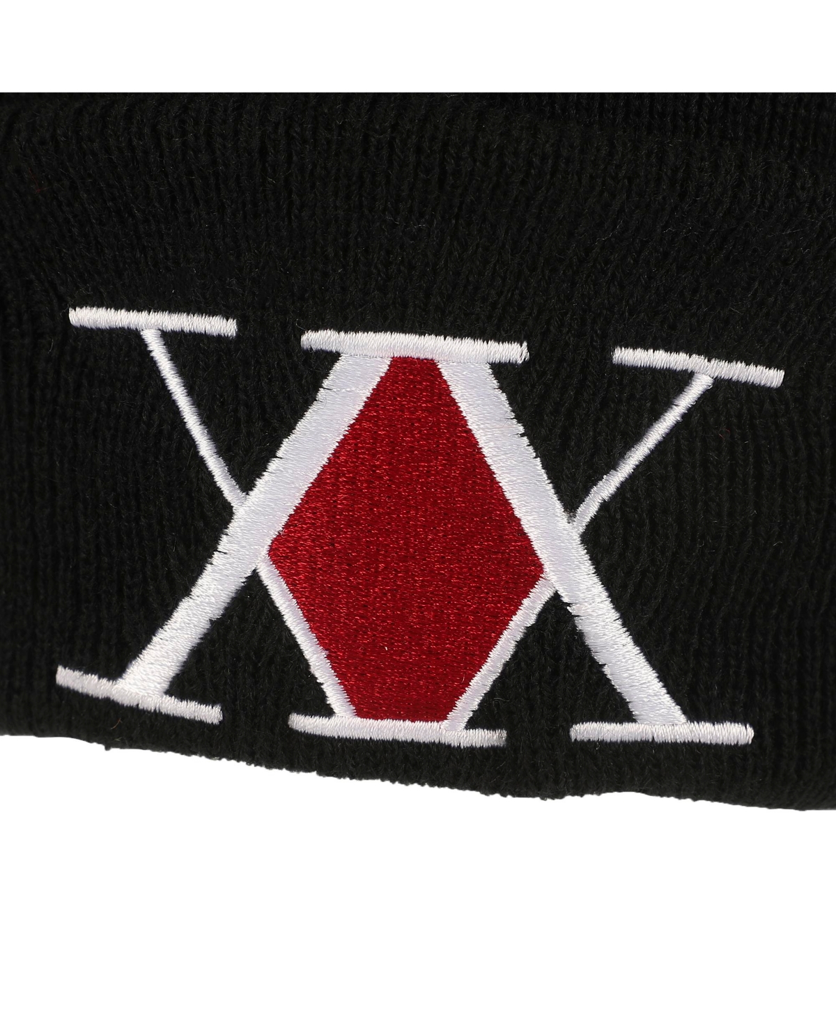 Hunter X Hunter Men's Embroidered Logo Black Cuff Beanie.