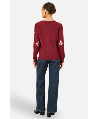 Women's Sequin Applique Bow Sweater