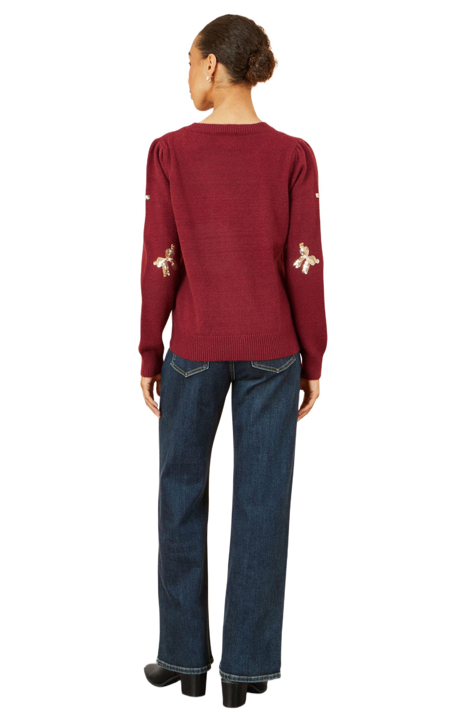 Women's Sequin Applique Bow Sweater