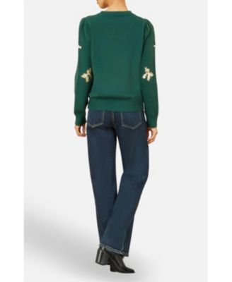 Women's Sequin Applique Bow Sweater