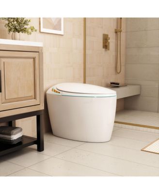 Unique Smart One-Piece Bathroom Fixture with Auto Seat, Foot Sensor, LED Display, Warm Water & Dryer