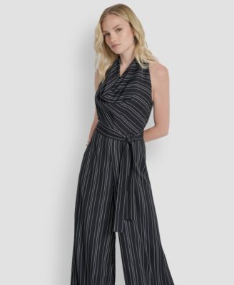 Women's Sleeveless Wide Leg Ankle Jumpsuit