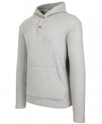 Men's Regular-Fit Waffle Knit Thermal Henley Hoodie