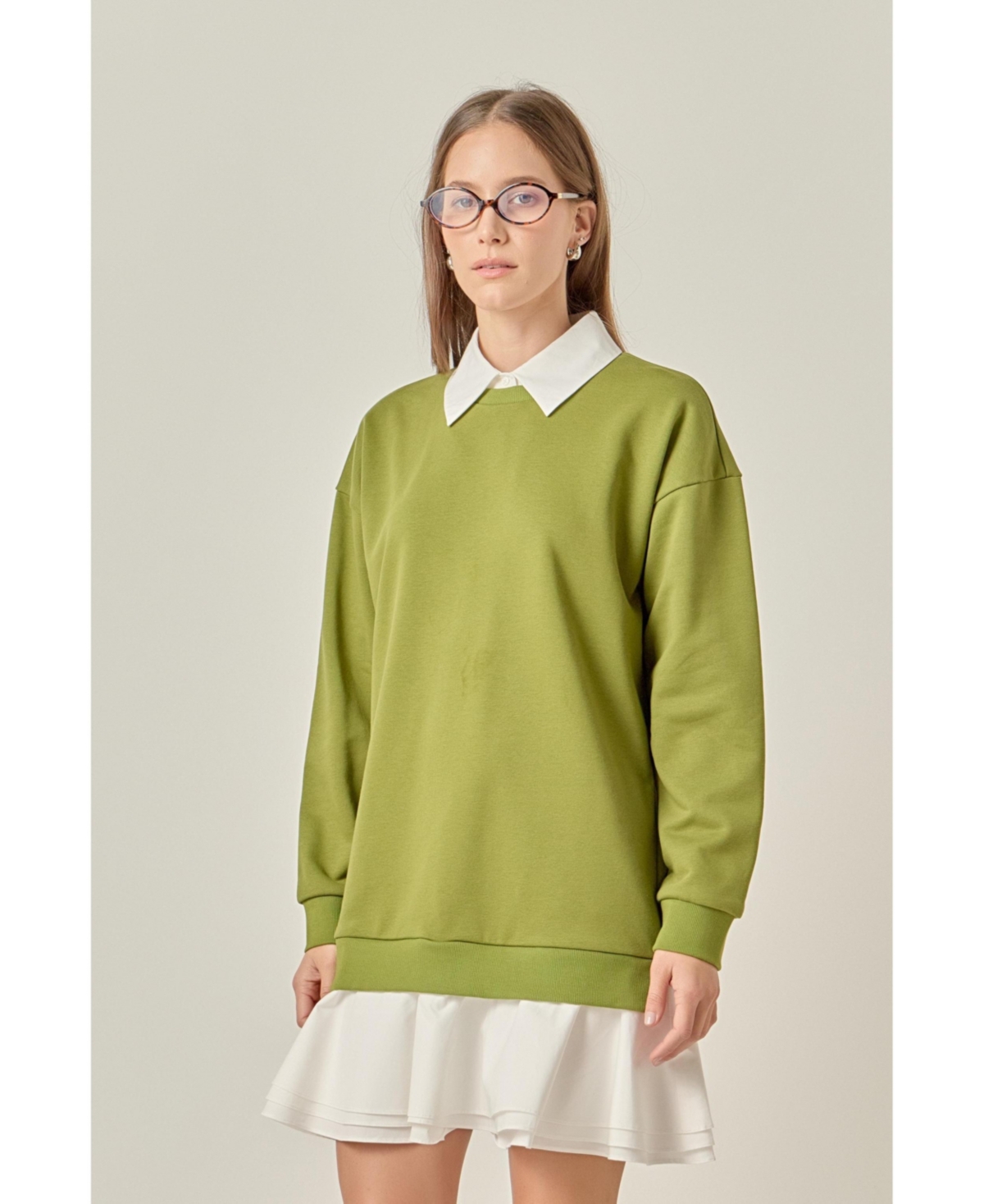 English Factory Women's Mixed Media Mini Dress