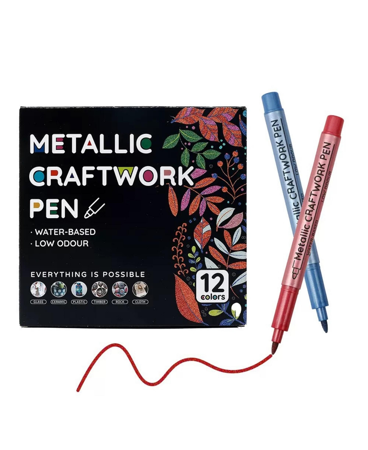 Htutwoo Colors Metallic Markers, Single-Headed Flash Pens, Acrylic Paint Pens for Diy Crafts, Scrapbooking, Glass