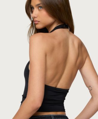 Women's Coraline Button Cutout Halter Top