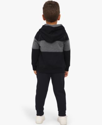 Boys' 4-7 Color Block Long-Sleeve Sweater and Joggers, 2-Piece Set