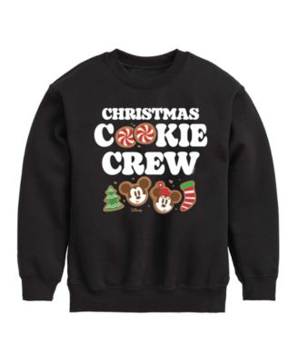 Boys' 8-20 Mickey and Minnie Christmas Cookie Crewneck Graphic Long-Sleeve Sweatshirt