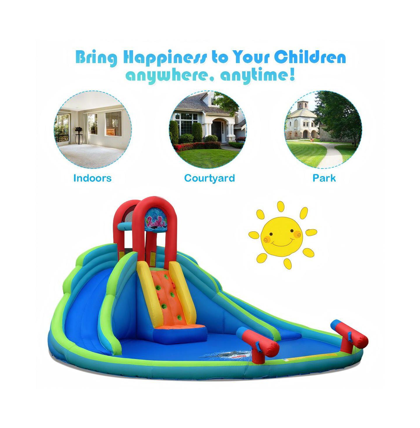 Детская игрушка HONGGE Inflatable Water Slide and Bounce House with Splash Pool and Climbing Wall, Accommodates 3 Children, Ages 3+, цвет: Colorful — фото 7