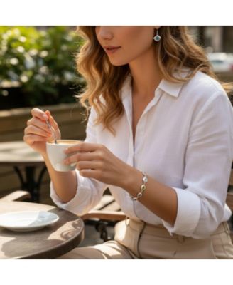 Turkish Multicolor Evil Eye Charm Bracelet & Blue Nazar Dangle Earrings Jewelry Set Sterling Silver