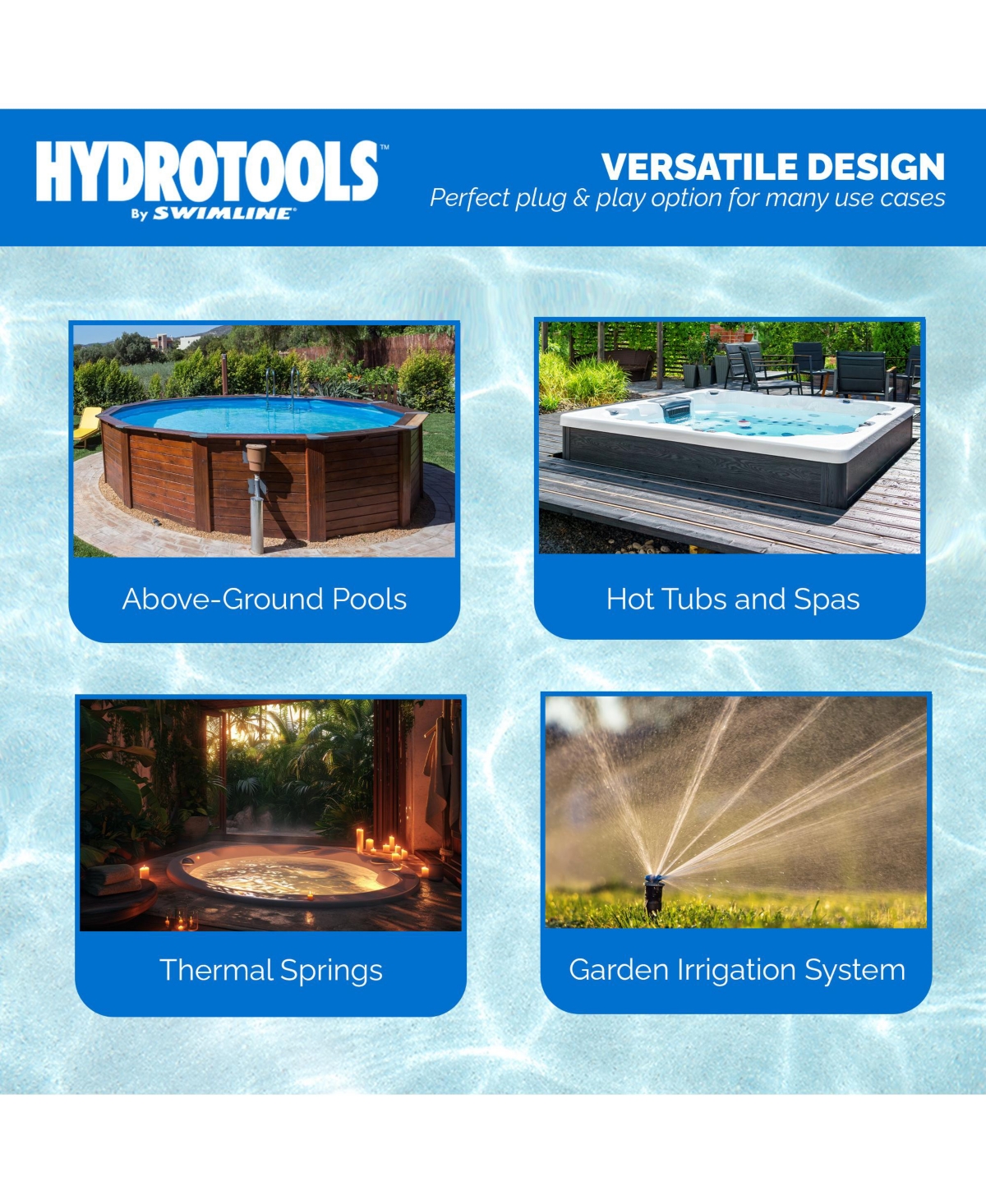 Swimline HydroTools Hydro Flo 1.0 Hp 5280 Gph 3450 Rpm Horizontal Discharge Pump