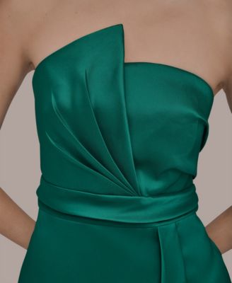 Women's Asymmetric Twist Strapless Gown