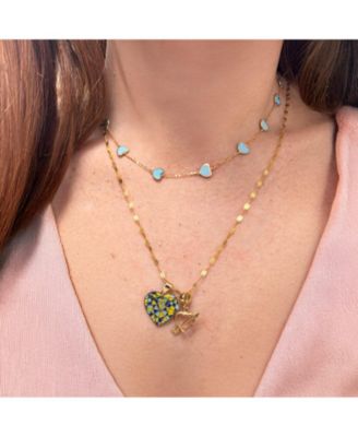 Mini Gold Heart and Arrow Charm 14K Gold