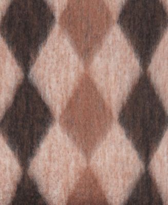 Women's Fringes Detail Diamond-Pattern Scarf