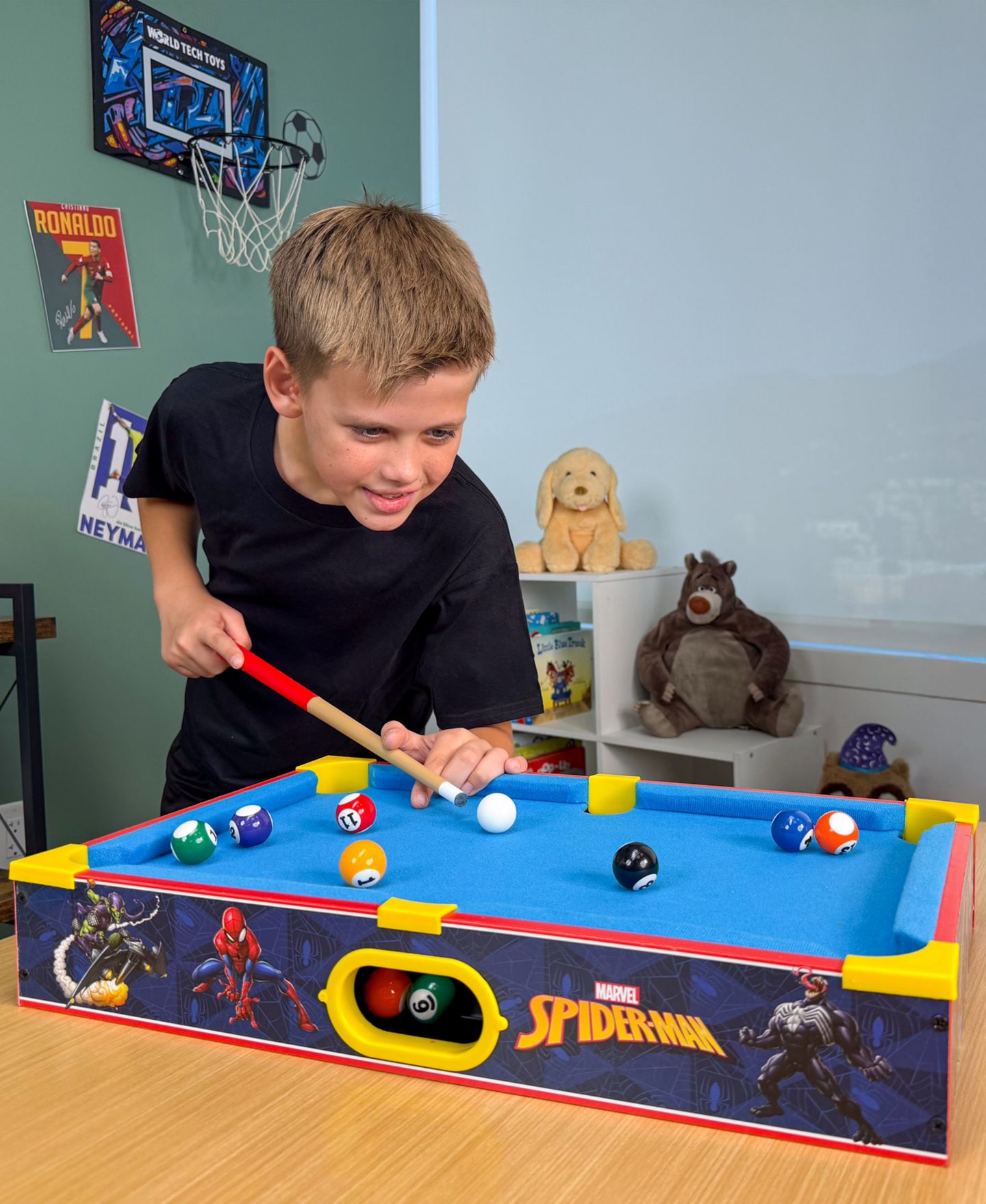 Детская игрушка World Tech Toys Spider-Man Portable Tabletop Pool Table, Ages 3+ — фото 6