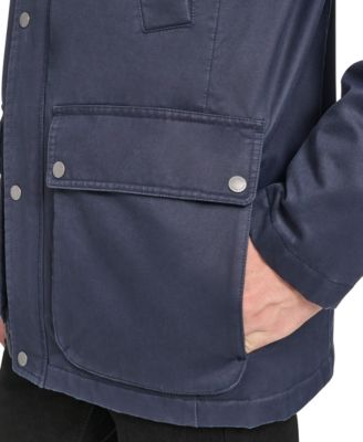 Men's Corduroy-Shirt-Collar Waxed Rain Jacket  