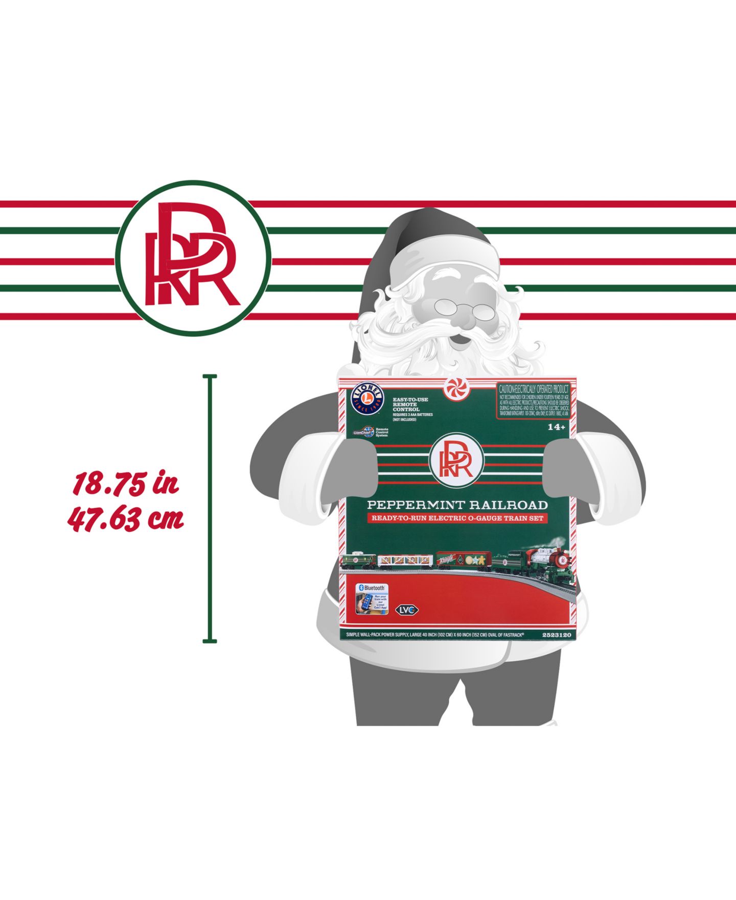 Детские игрушки Lionel O Gauge Peppermint Railroad Christmas Bluetooth 5.0 Train Set — фото 23
