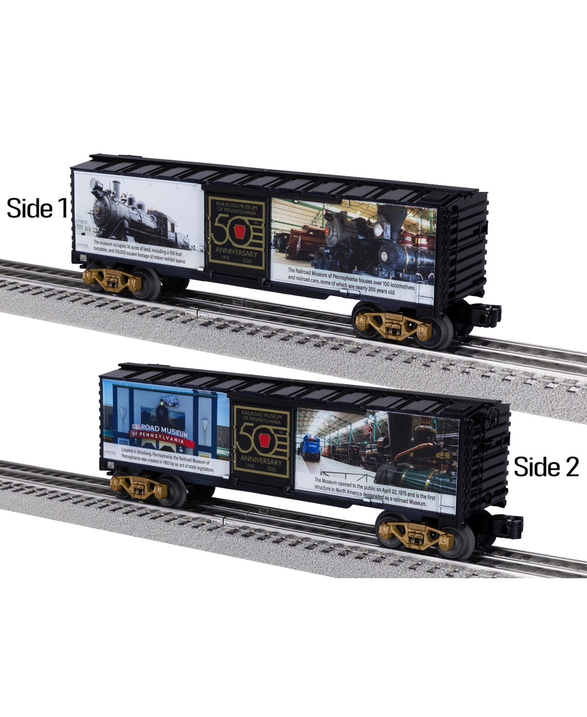 Lionel Railroad Museum of Pennsylvania 50th Anniversary Musa O Gauge Model Train Boxcar