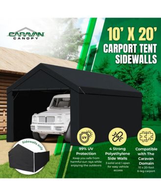 Domain 20x10 Foot Carport Tent Sidewalls, Black (Sidewalls Only)