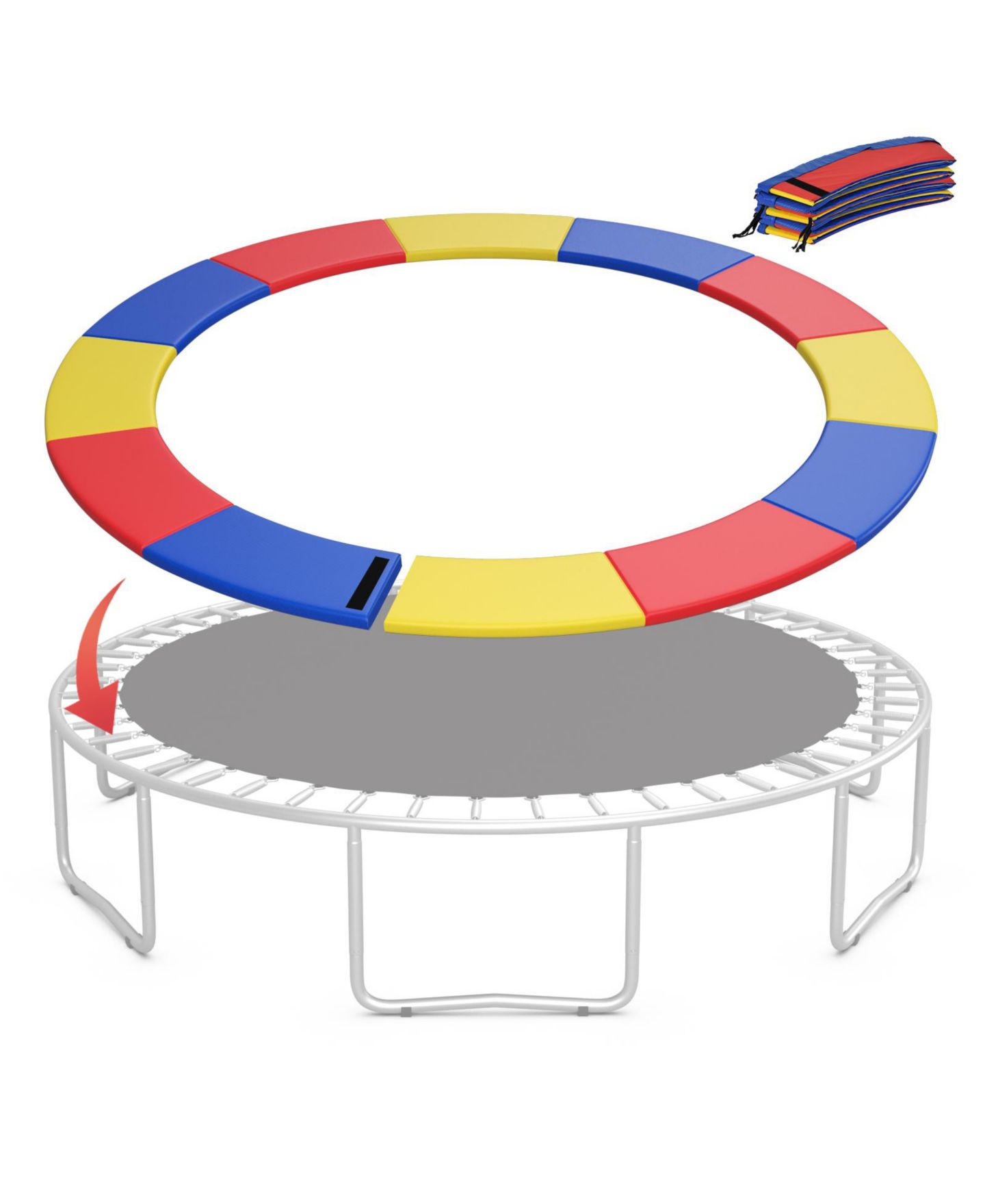 Детская игрушка HONGGE 12FT Trampoline Replacement Safety Pad with Secure Fixing Straps, цвет: Разноцветный — фото 2
