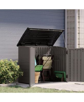 Horizontal 4 Foot x 2.5 Foot Outdoor/Garden Storage Shed, Stoney Grey