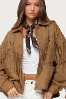 Women's Evonka Fringe Faux Suede Jacket