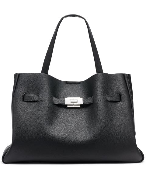 Женская сумка DKNY Bryar Large Satchel Handbag, цвет: Чёрный / Серебряный