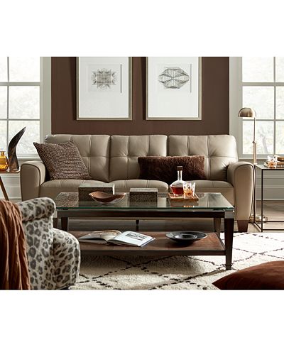 Kaleb Tufted Leather Sofa Collection, Created for Macy&#39;s - Furniture - Macy&#39;s