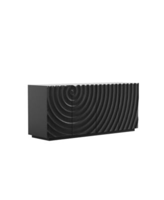 Buffet Cabinet with Storage, 4 Doors Modern Accent Sideboard, 59" Wide (Black)