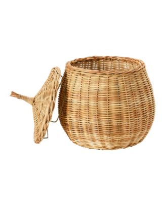 Hand-Woven Wicker Basket Storage with Lids Set of 2