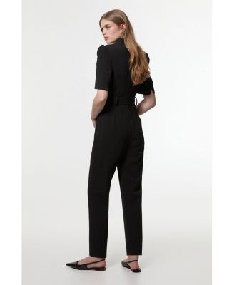 Women's Crepe Belted Jumpsuit