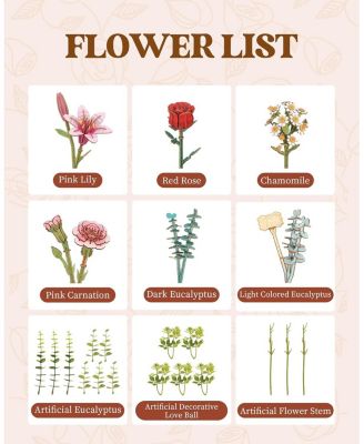 3D Puzzle, Wooden Flower Basket with Exquisite Accessories, Decorative Building Kits for Kids Adults, Multicolored, 11"5.9"11.8