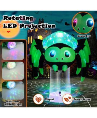 6 ft Halloween Inflatable Spider with 3 Color Rotating Light