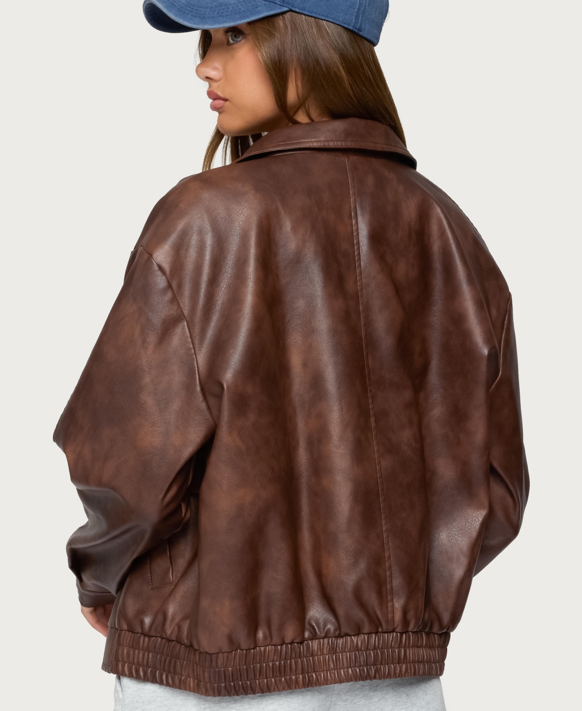 Edikted Women's Ardella Oversized Faux Leather Jacket