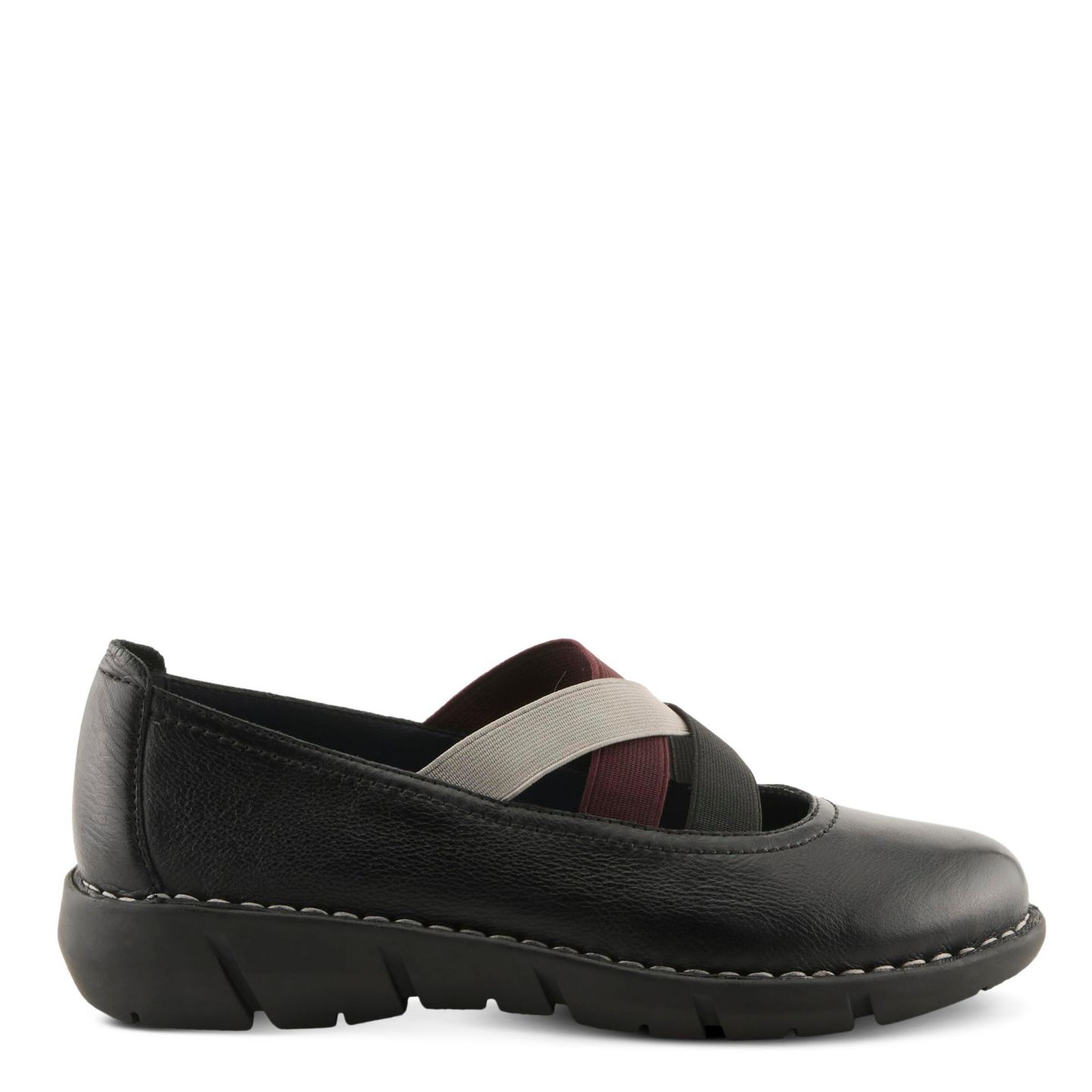 Женские сандалии Spring Step Comfortable Pebbled Leather Slip-On Wedge Shoes with Elastic Straps & Removable Outsole, цвет: Чёрный разноцветный — фото 7